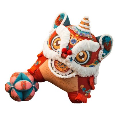 lion dance embroidery doll